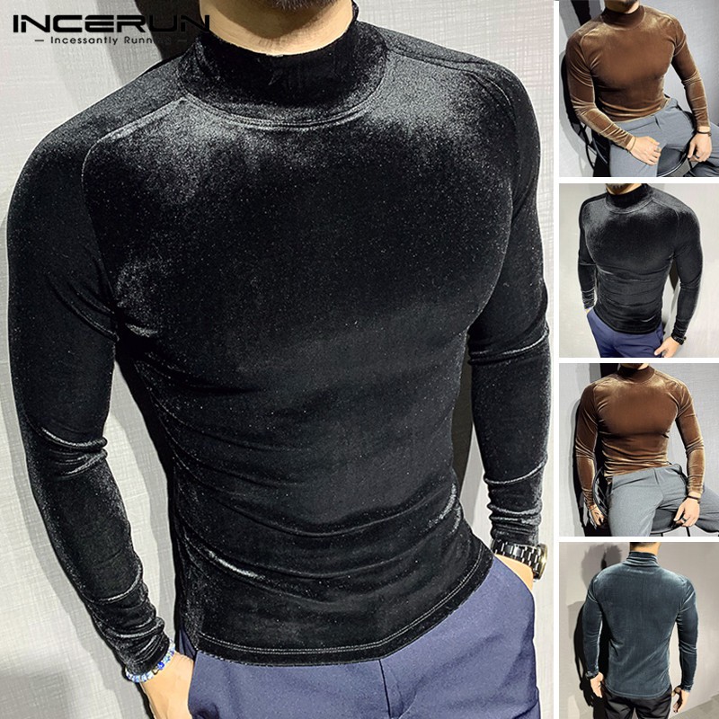 Áo Thun INCERUN Cổ Cao Tay Dài Giữ Ấm Dành Cho Nam | BigBuy360 - bigbuy360.vn