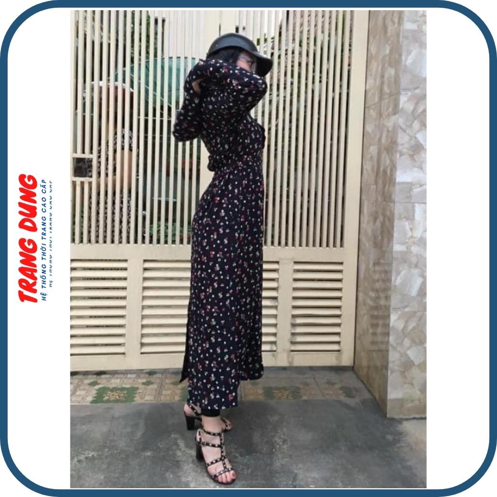 Váy chống nắng nữ toàn thân Trang Dung vải Lanh Nhung 2 lớp cao cấp thiết kế xẻ sau thời trang, an toàn, thoáng mát.