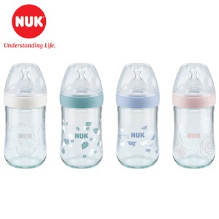 Bình sữa NUK thủy tinh Nature Sense 240ml núm ti Silicone S1 - M