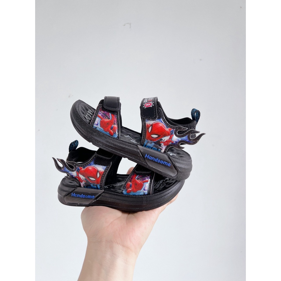 Sandal bé trai - dép quai hậu cho bé quai dán tùy chỉnh nhẹ êm chân hình Spiderman mẫu mới Babybees  A2267 (ảnh thật)