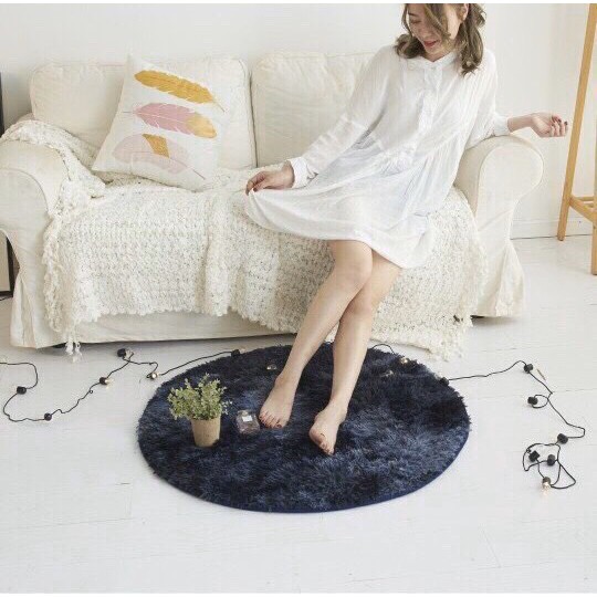 [RẺ VÔ ĐỊCH] Thảm lông tròn trang trí phòng khách, phòng ngủ ( đường kính 1m )