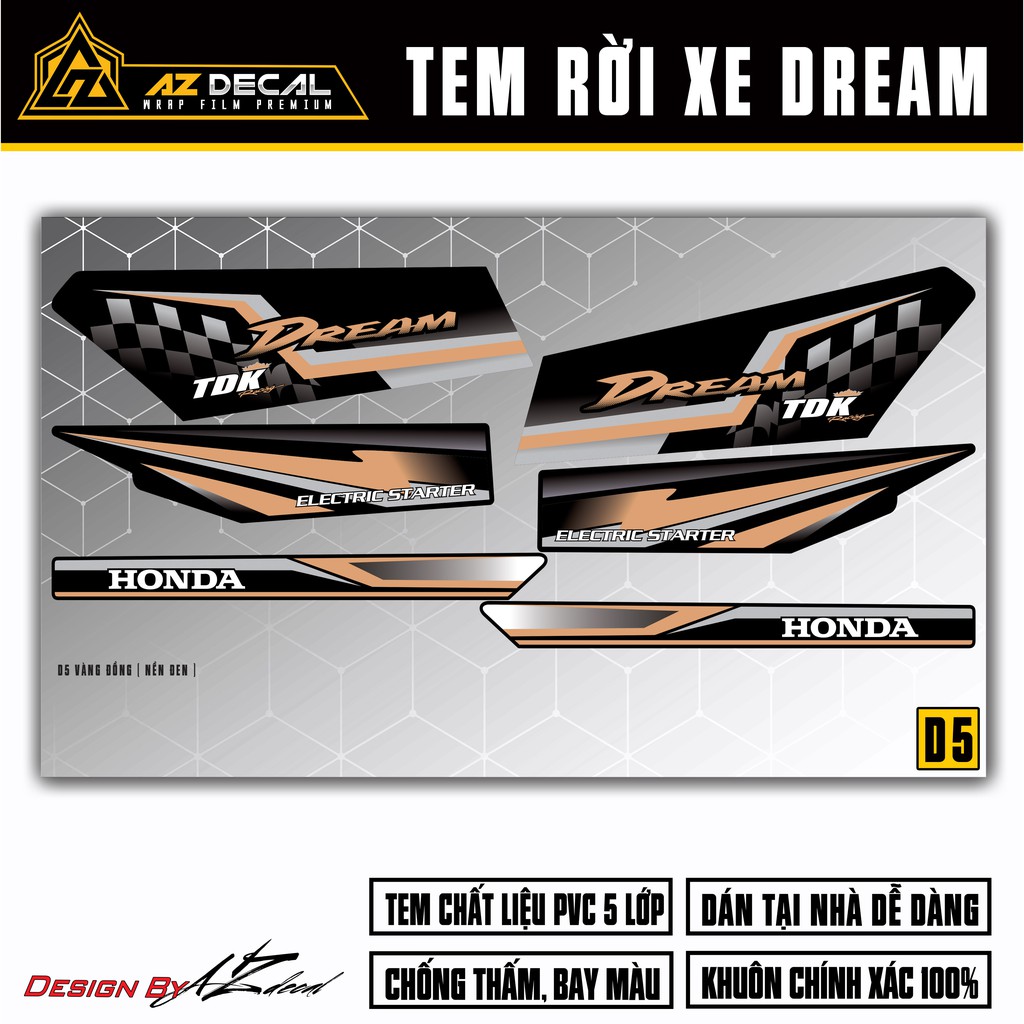Tem Chế Dream Việt &amp; Thái Cực Chất | D5 | Decal Dán Dream Cao Cấp Chống Nước, Bền Màu, Dễ Sử Dụng
