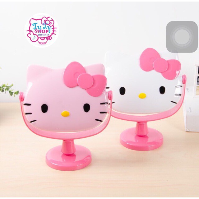 Gương bàn đầu mèo Hello Kitty