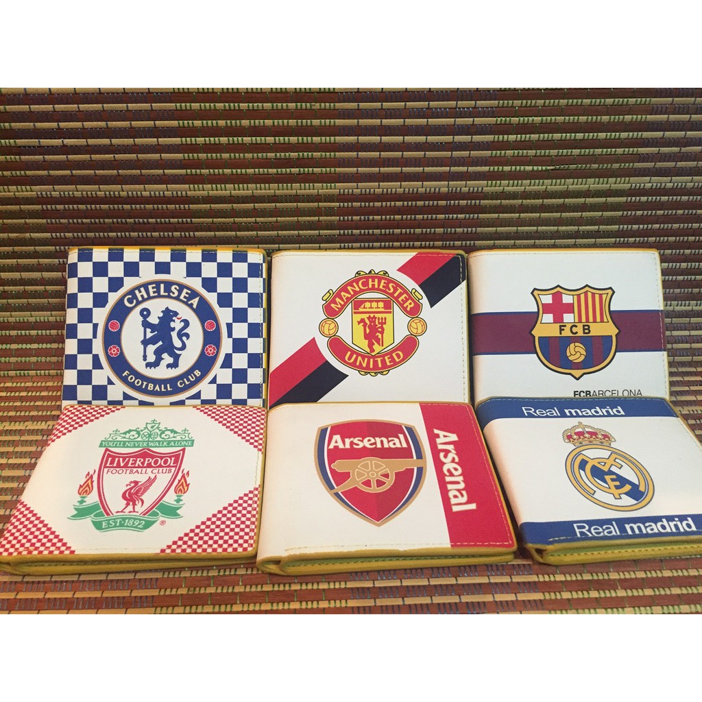 [FREESHIP 99K]Ví da loại tốt logo đội bóng Arsenal, real madrid, chelsea, liverpool, barcelona, manchester united