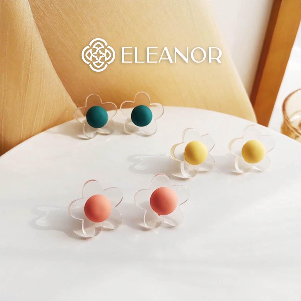 Bông tai nữ chuôi bạc 925 Eleanor Accessories hình cỏ bốn lá phụ kiện trang sức 6226