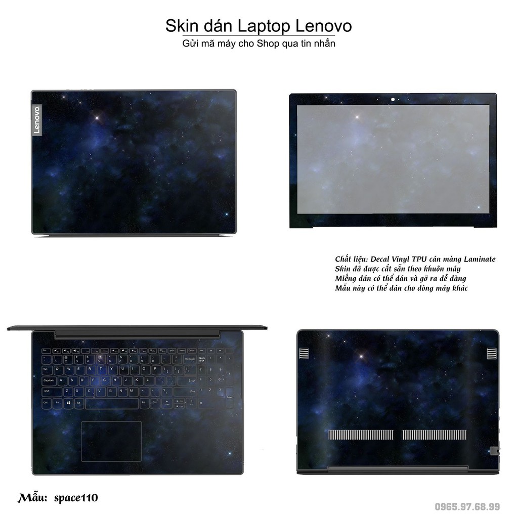 Skin dán Laptop Lenovo in hình không gian nhiều mẫu 19 (inbox mã máy cho Shop)