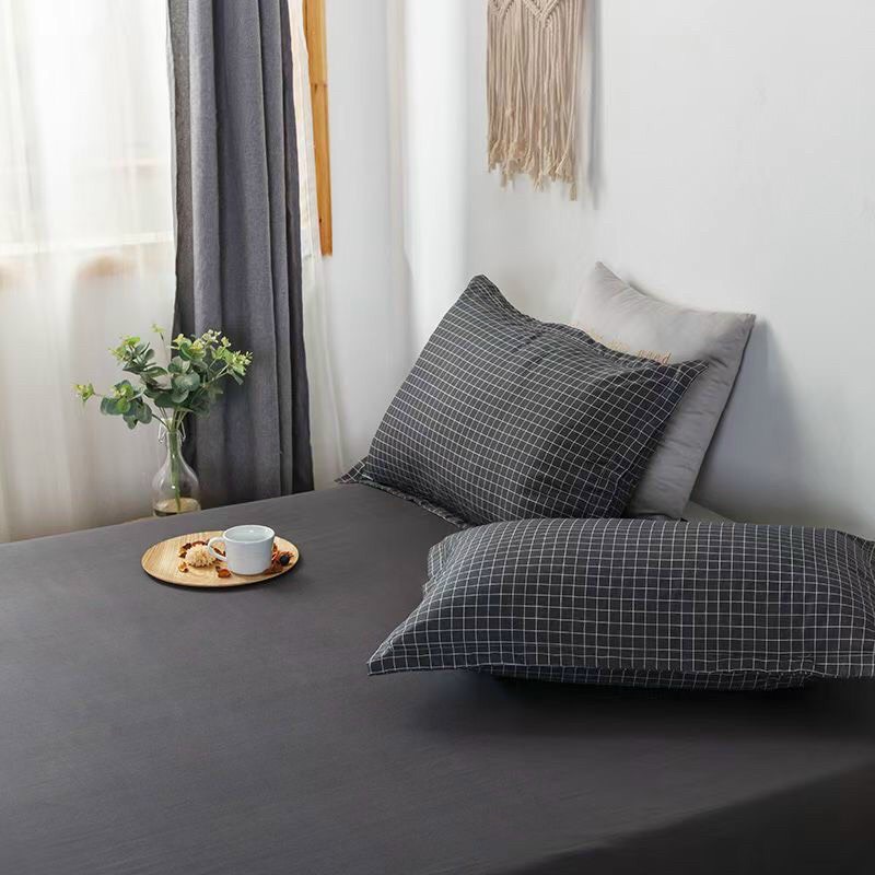 Set Chăn Ga Gối Cotton Poly kẻ sọc hàn Quốc - Bộ Chăn Ga 4 Món Đủ Kích Thước