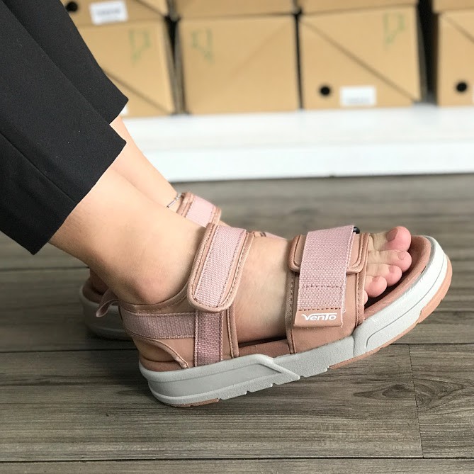 [Sale Tết 2022] Giày Sandal Vento Nam Nữ - NV10026Be Hồng nhạt