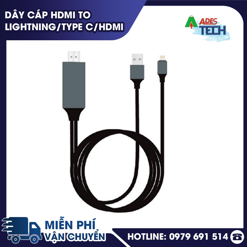 Dây Cáp HDMI to Lightning/Type C/HDMI | Dây cap chuyển đổi Tunie