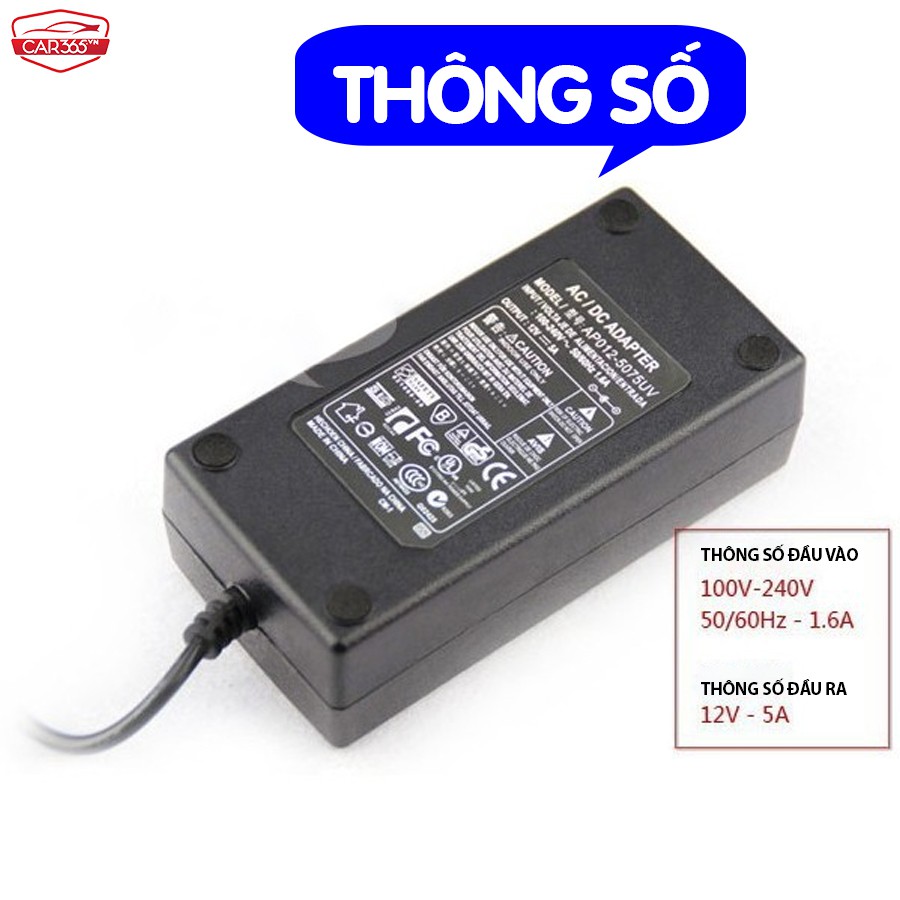 Bộ chuyển đổi điện xoay chiều AC 220V sang một chiều DC 12V~5A/10A Đầu ra tẩu ô tô