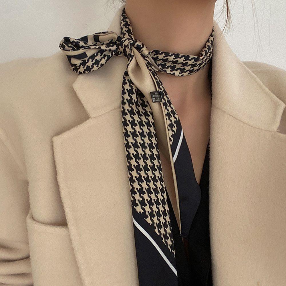 Preston Khăn Quàng Cổ Lụa Hình Học Phong Cách Pháp Cổ Điển Thời Trang Cho Nữ