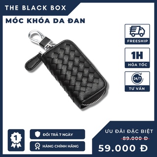 Móc Gắn Chìa Khóa Da Pu Đan Thủ Công Dạng Ví Thời Trang - Đựng Vé Xe, Smartkey Tiện Dụng Freeship - The Black Box