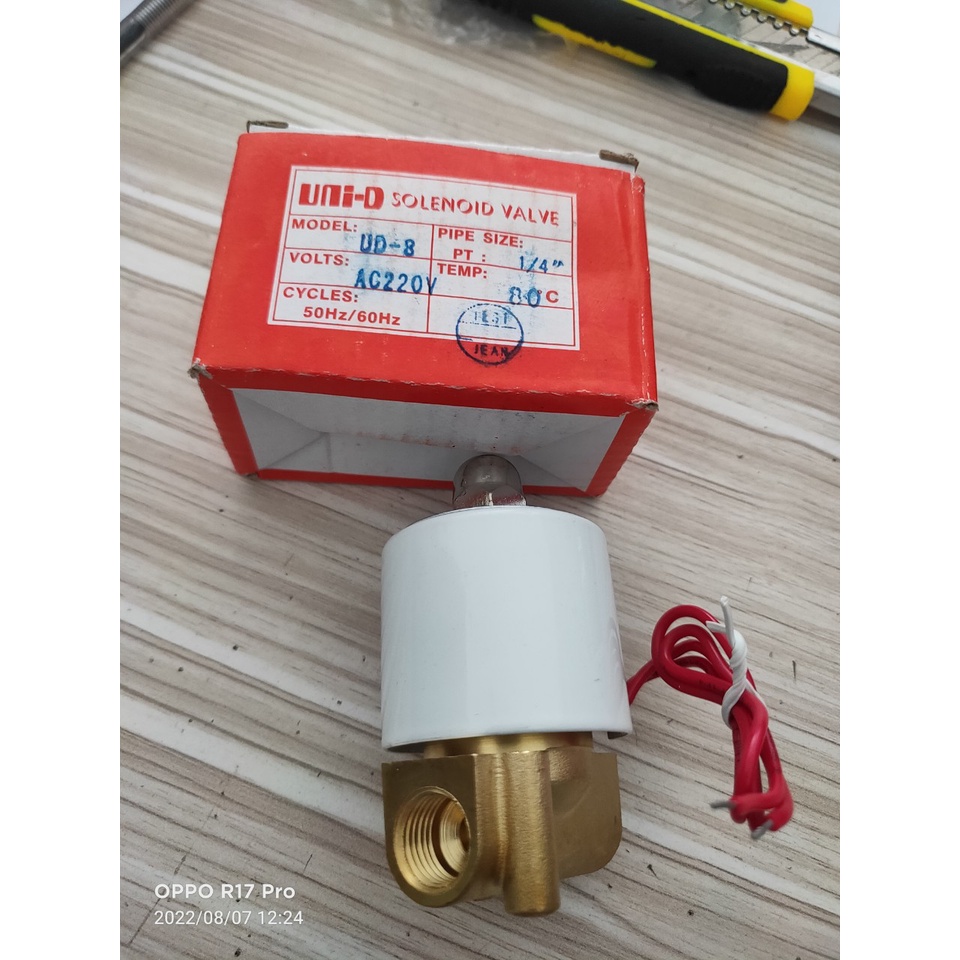 SALE VAN ĐIỆN TỪ UNI-D thường đóng, thân và dây coil van bằng đồng xịn nhập khẩu