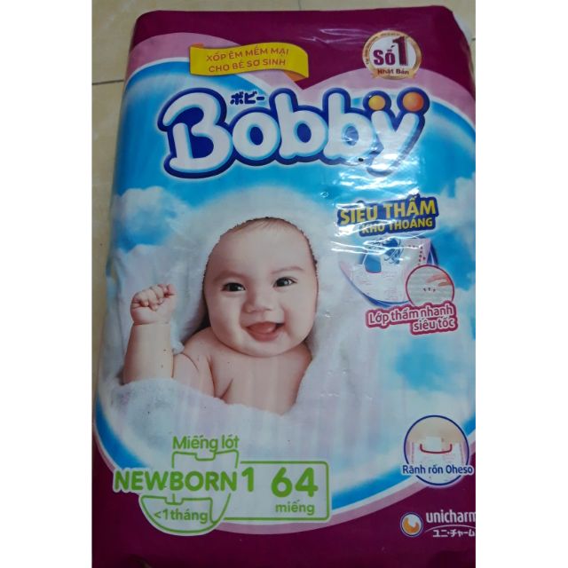 Miếng lót sơ sinh bobby nb1 56 miếng ( hàng chính hãng date mới )