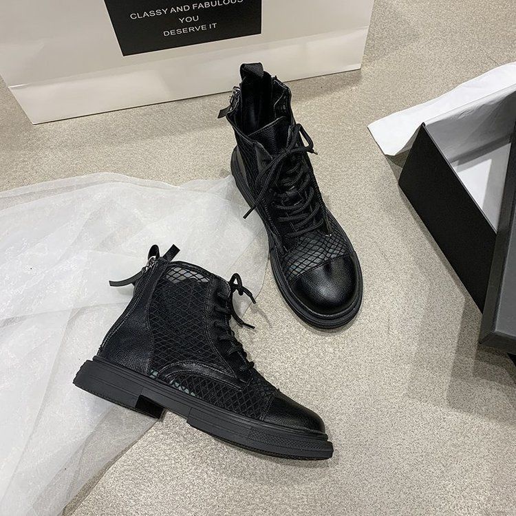 Giày Boot Lưới Thoáng Khí Thời Trang Mùa Hè Hàng Mới Kiểu Anh Cho Nữ 2022