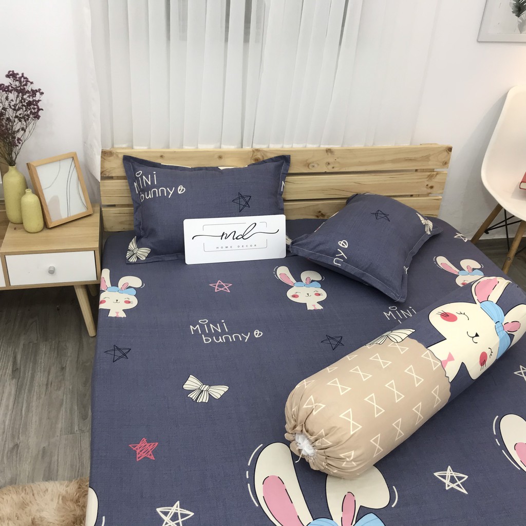 Bộ ga gối, Cotton Poly nhiều màu sắc MD.Decor - Chăn ga gối miễn phí may bo chun M4,M6,M8