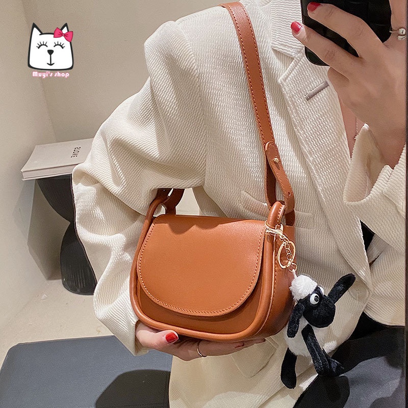 Túi Đeo Chéo Màu Trơn Thiết Kế Đơn Giản Thời Trang Mới