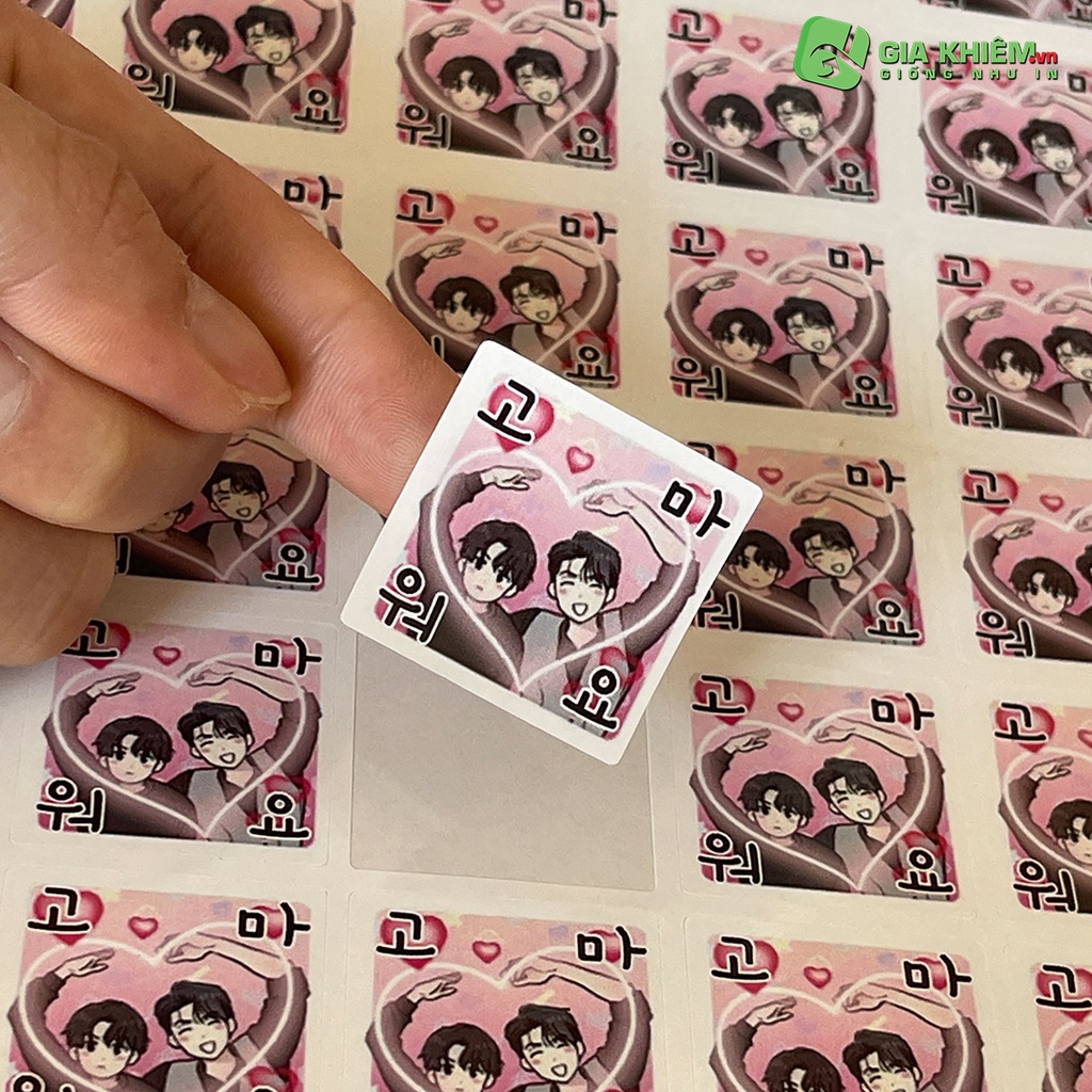 In sticker 5x5cm mẫu tuỳ chọn theo yêu cầu