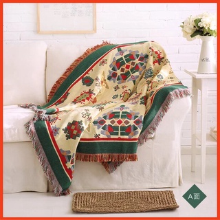 Chăn trải sofa, thảm trải nền nhà, thảm picnic 2 mặt phong cách cổ điển họa tiết bắc âu