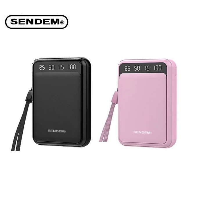 Sạc Dự Phòng Mini Cầm Tay Sendem P300 Chính Hãng Dung Lượng 10000mah, Thiết Kế Nhỏ Gọn Tiện Dụng