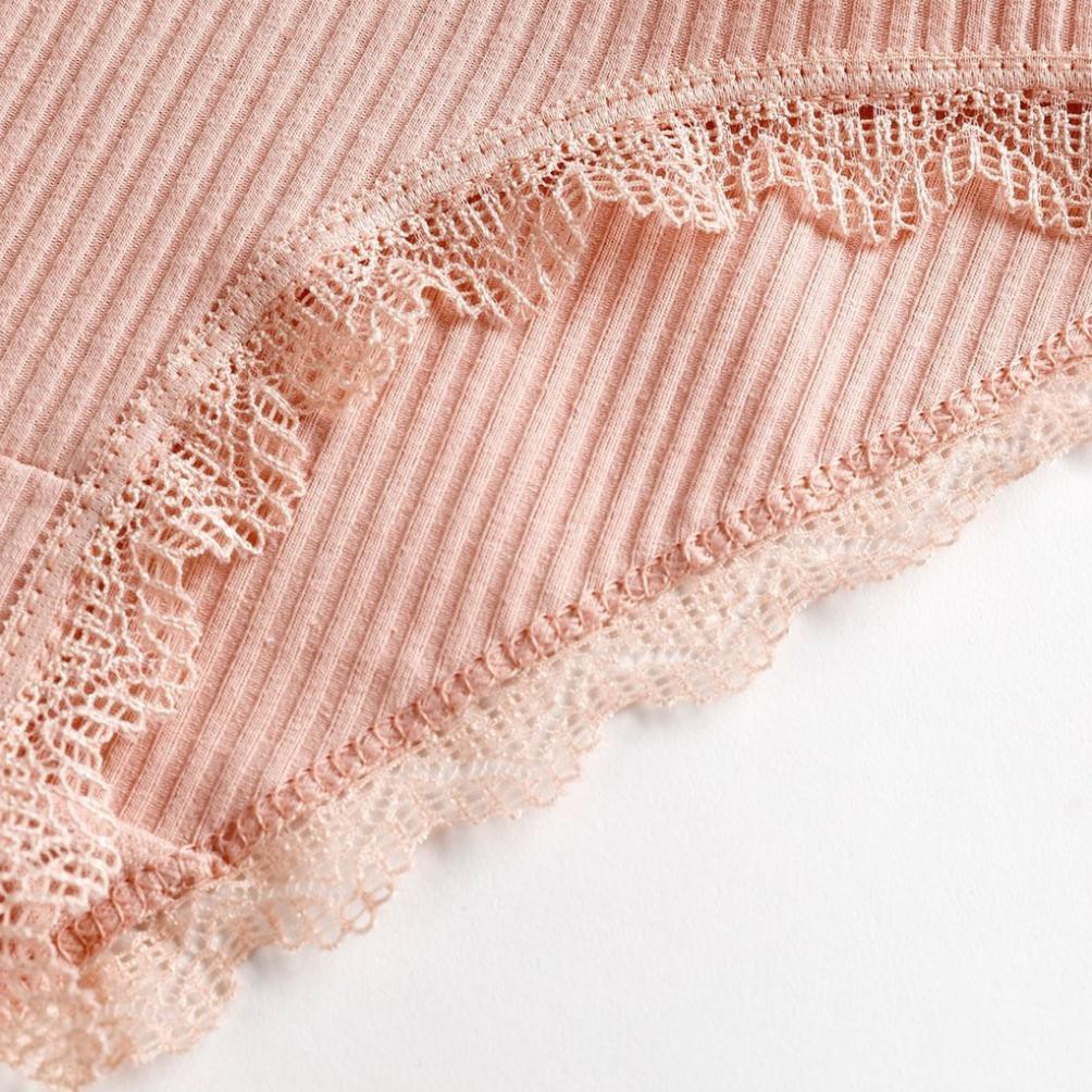 Quần lót cotton sợi tăm tre viền ren đính nơ thông hơi xuất Nhật