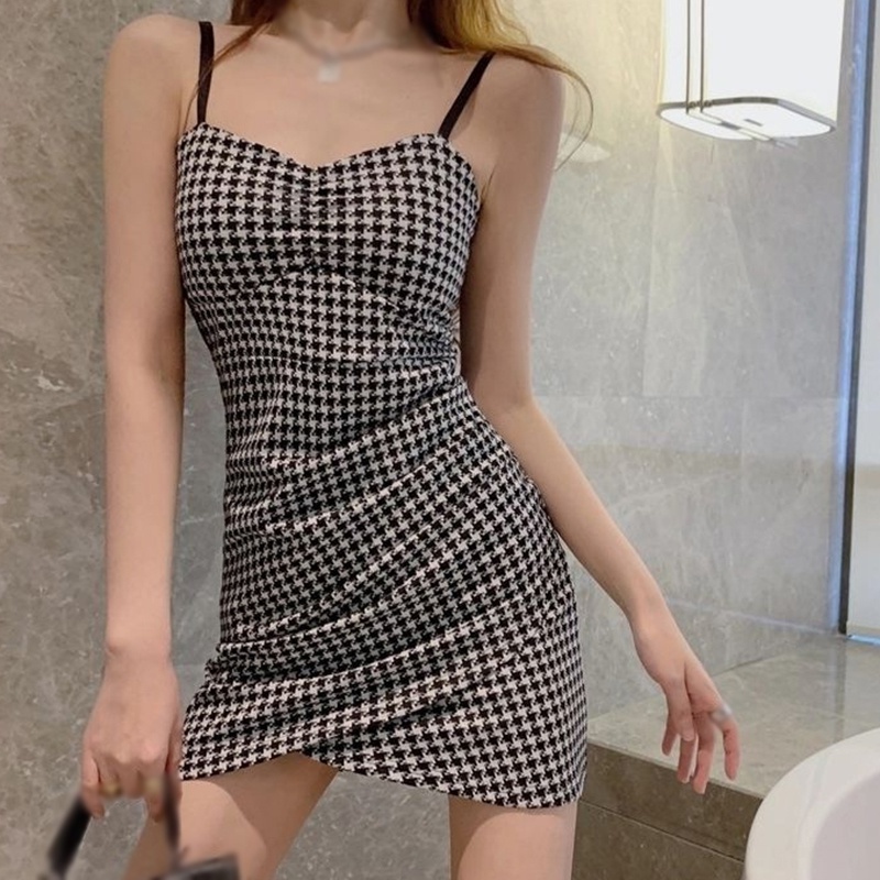 Đầm Hai Dây Cổ Chữ V Thời Trang Mùa Hè Gợi Cảm Cho Nữ