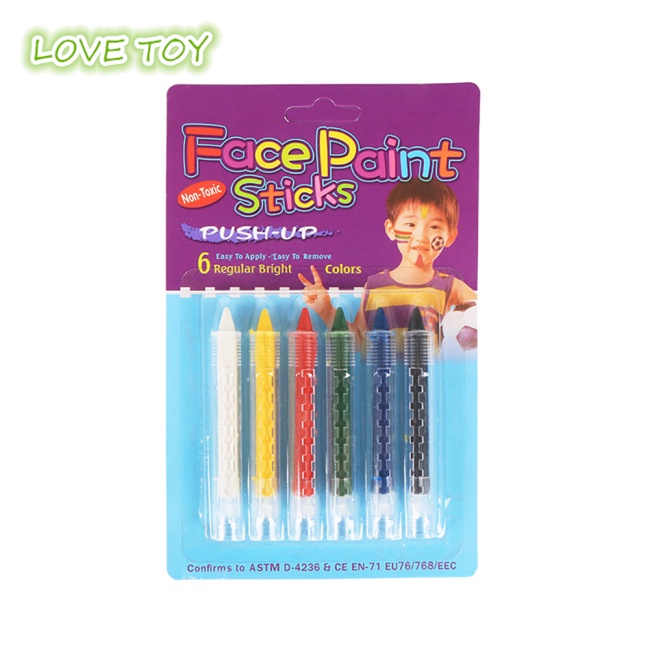 Set 6 Bút Màu Dạ Quang Vẽ Mặt Và Cơ Thể Diy Đa Ứng Dụng