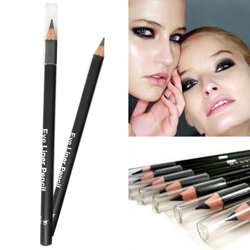 Bộ 2 Bút Chì Kẻ Mắt Màu Đen Lâu Trôi Chống Thấm Nước Thời Trang Mịn Màng Dành Cho Bạn Nữ