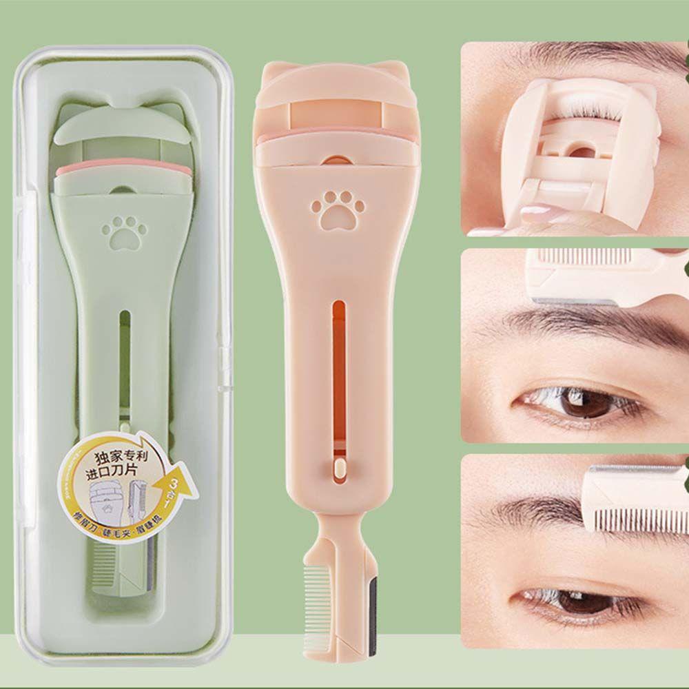Dụng Cụ Uốn Cong Lông Mi / Lông Mày Hình Mèo Dễ Thương Kèm Đệm Thay Thế Tiện Dụng
