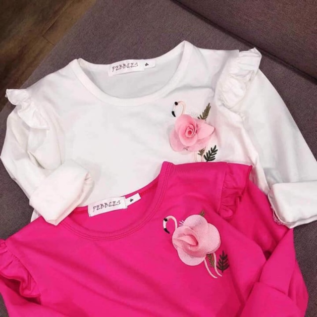 Áo cotton thêu hoa hồng