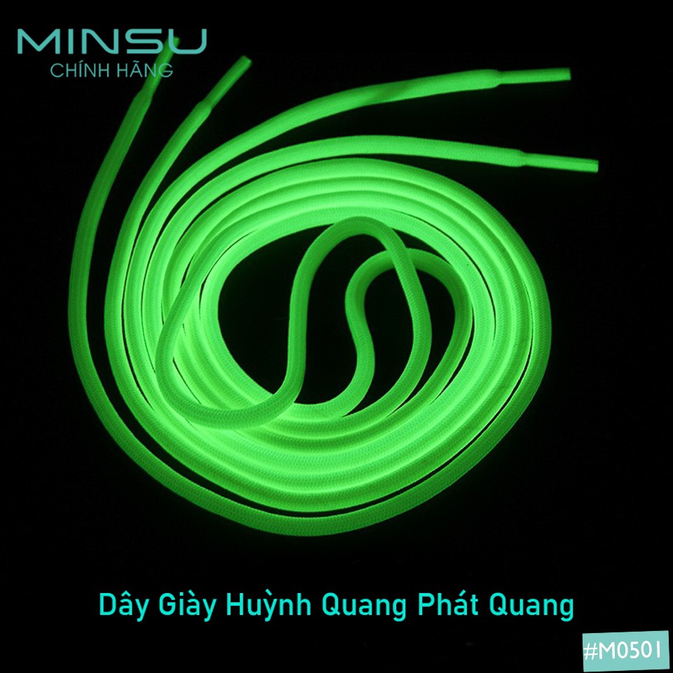 Dây Giày Tròn Phát Sáng Dạ Quang Cao Cấp MINSU Chính Hãng M1702, Dây Giày Nam Nữ Phát Quang 1m1 Cho Giày Thể Thao