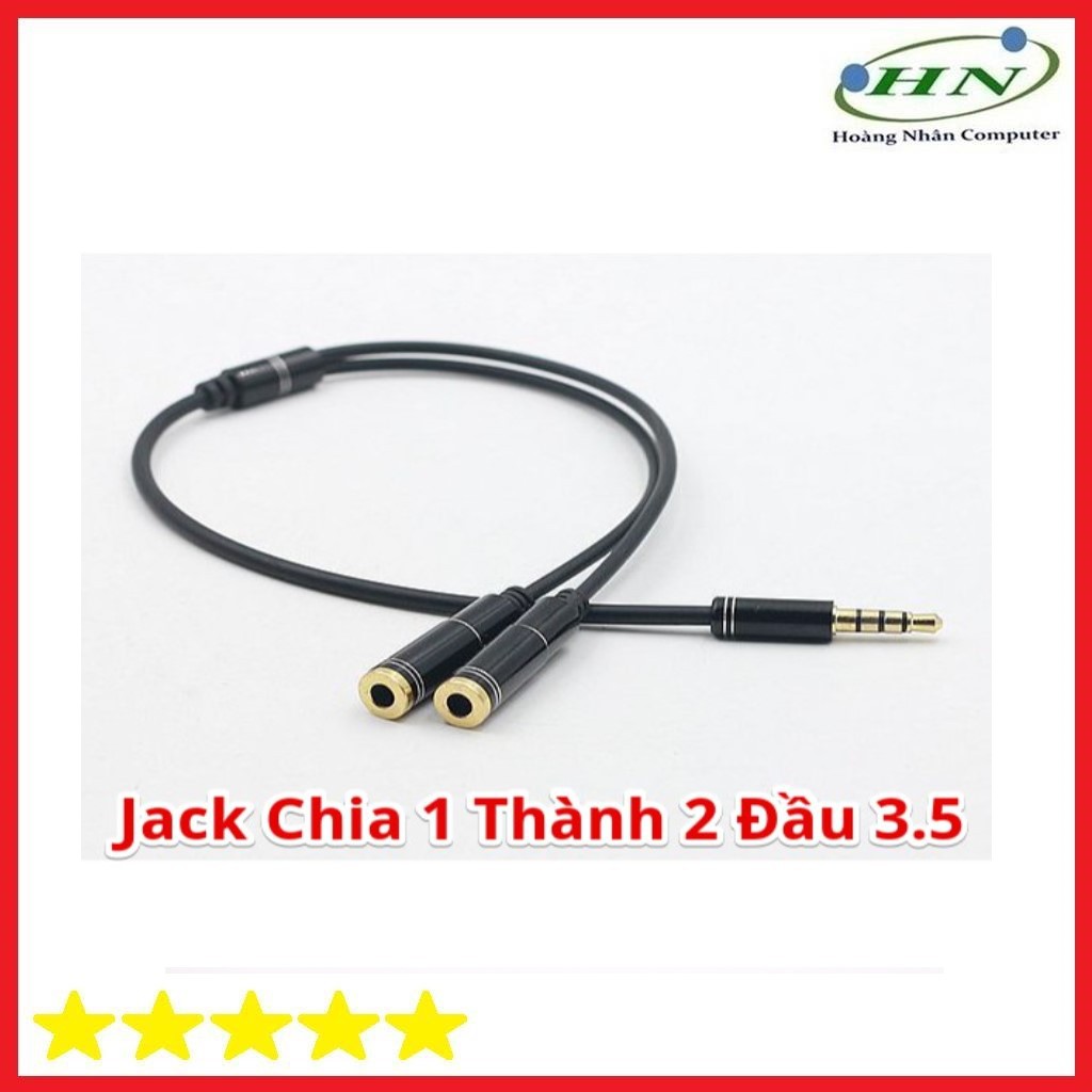 Jack chia tai nghe từ 1 cổng 3.5 thành 2 cổng tai nghe và micro (dài 30 cm)-C21