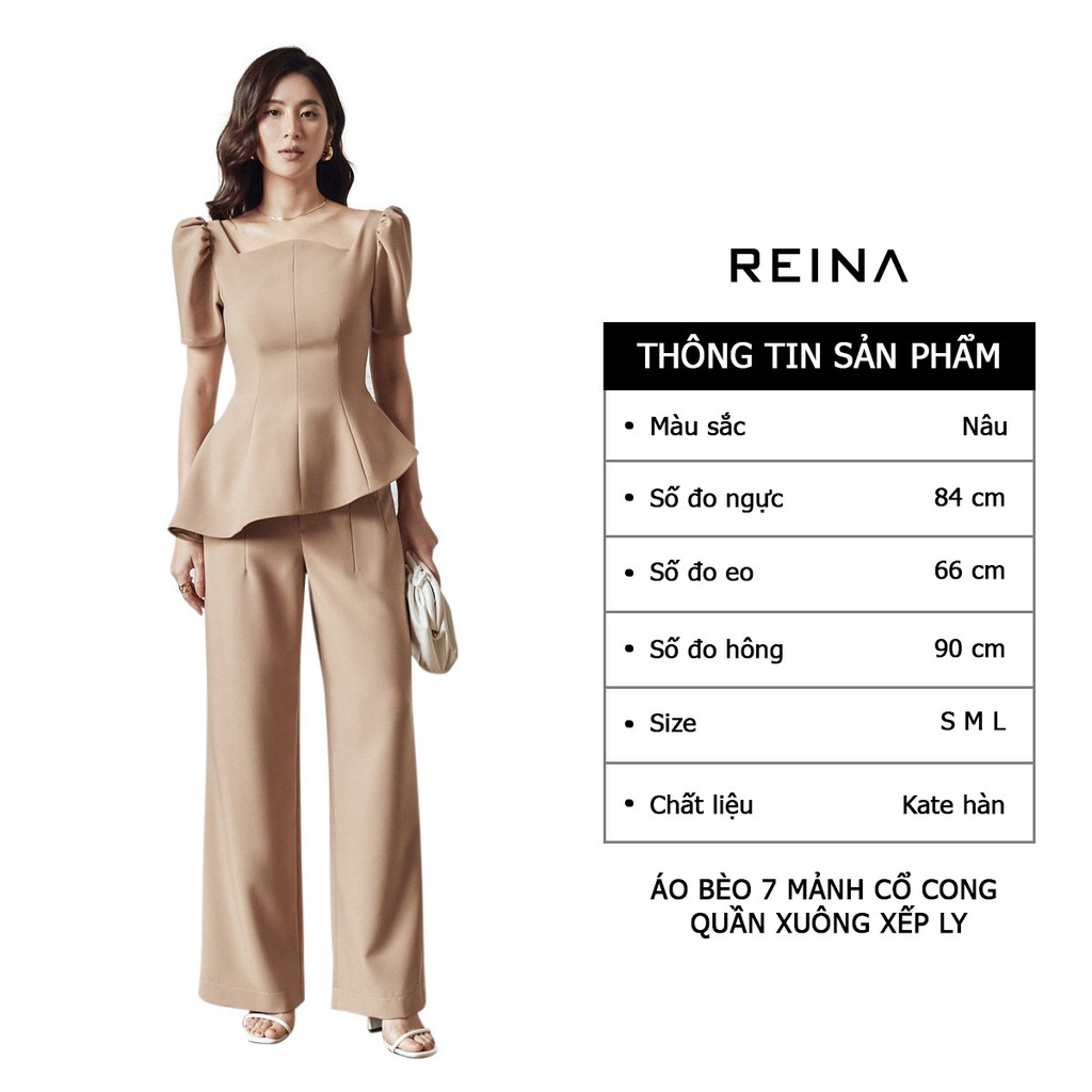 Áo Kiểu Nữ ,Quần Xuông Thiết Kế Cao Cấp Reina RA2101NA+RQ2101NA