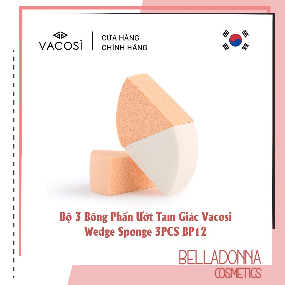 [Hàng Chính Hãng] Bông Phấn Ướt Tam Giác Vacosi Wedge Sponge Hàn Quốc