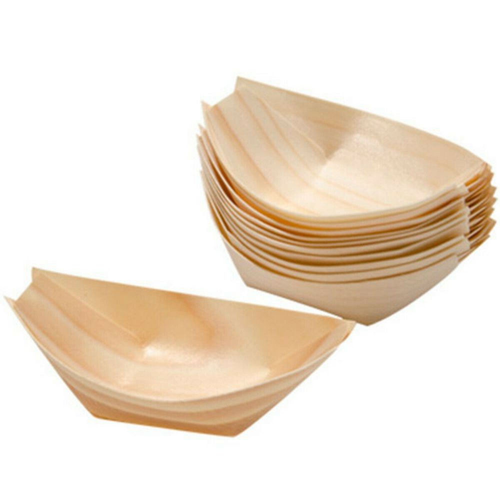 Set 50 đĩa giấy gỗ đựng sushi dùng 1 lần tiện lợi chuyên dùng cho gia đình