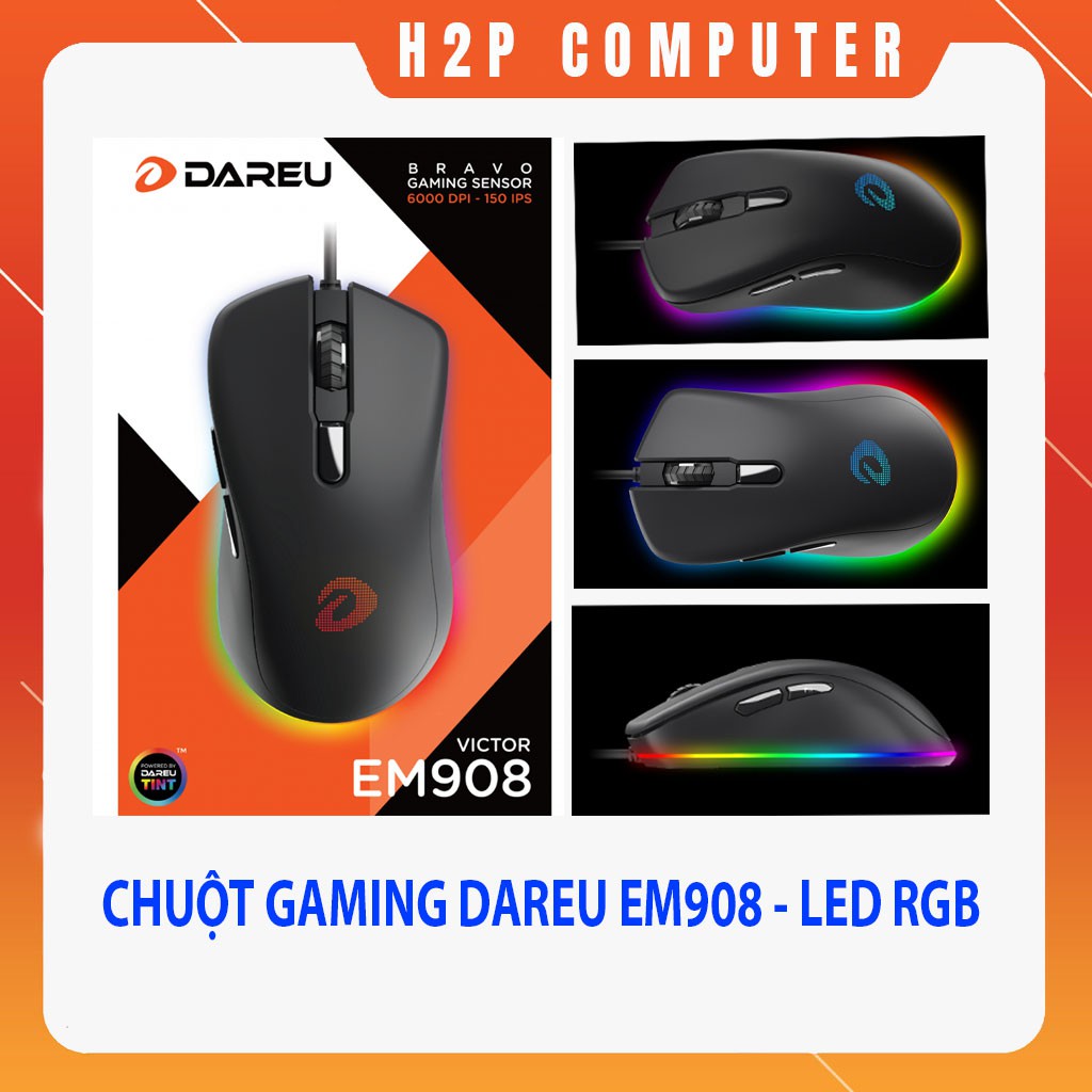 Chuột Gaming Dare U EM908 - Led RGB - New chính hãng phân phối Mai Hoàng