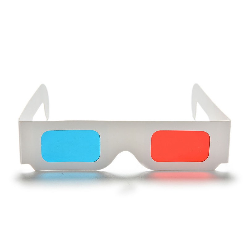 [Hàng Hot ] Kính 3d Màu Đỏ Xanh Lơ Làm Từ Bìa Cứng Dùng Công Nghệ Anaglyph Dùng Để Xem Trên Internet / Chơi Game Dùng Mộ