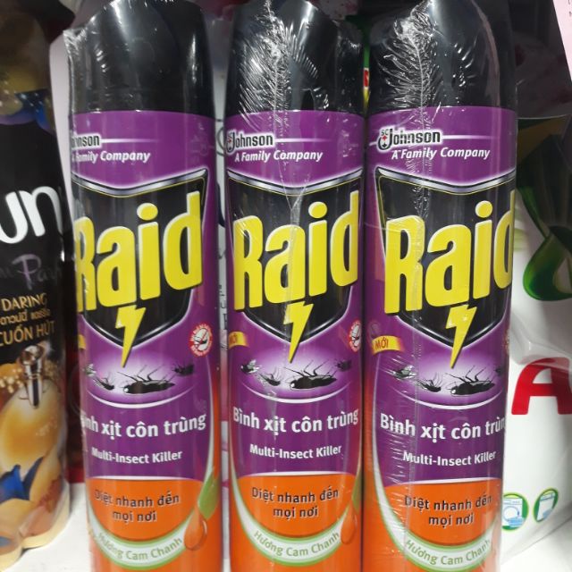 Xịt côn trùng RAID cam chanh 600ml