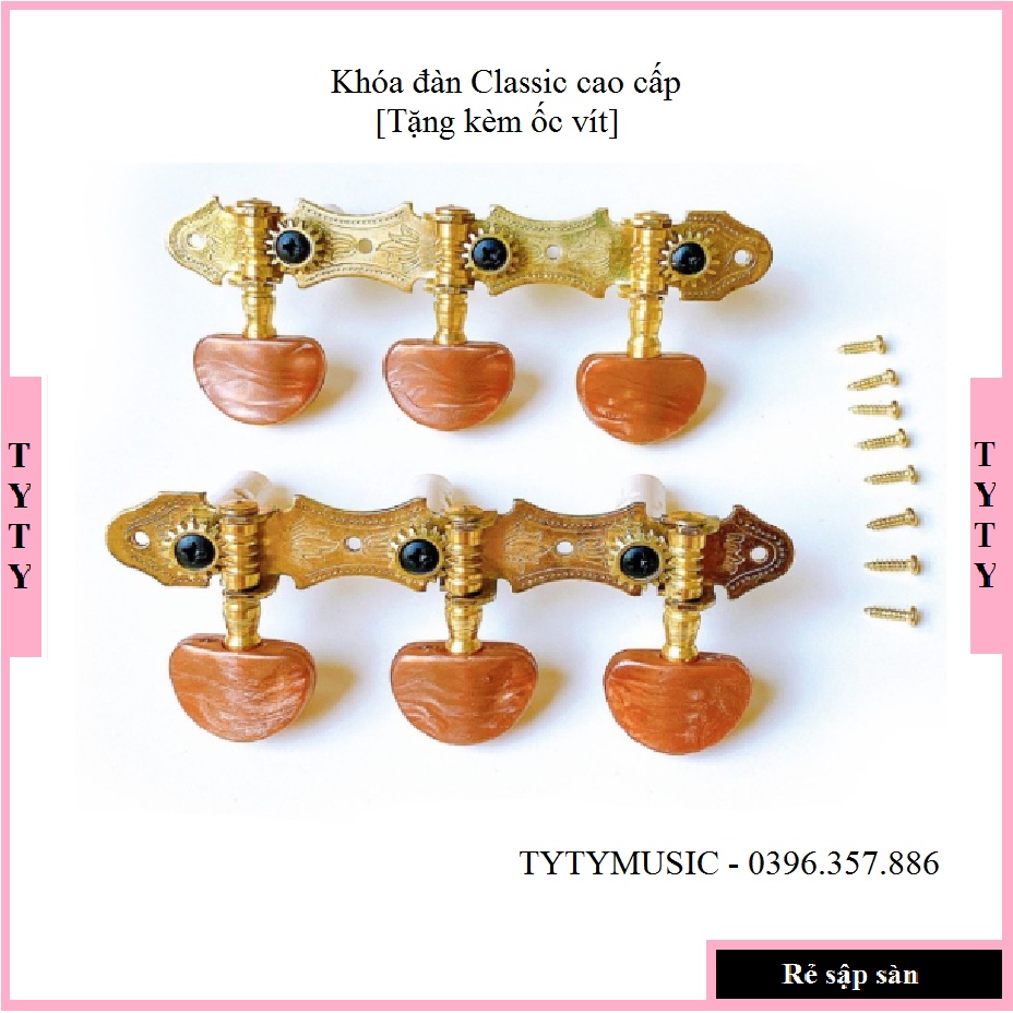 Khóa Đàn Guitar Classic kim loại Cao Cấp [tặng ốc vít] giá tại xưởng TYTYmusic