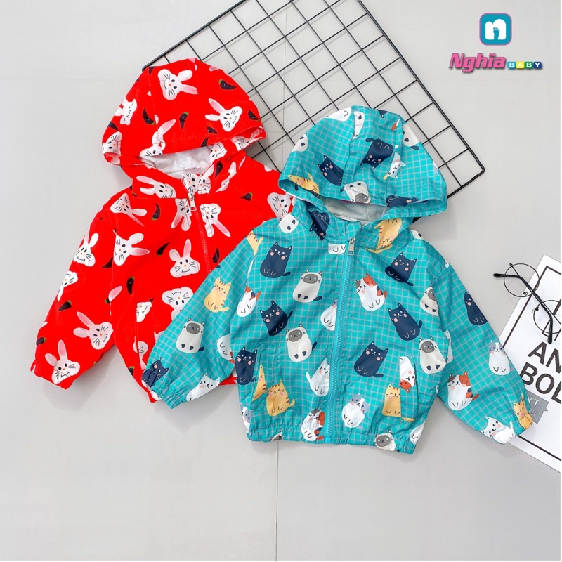 Áo khoác dù trẻ em NGHĨA BABY chất liệu dù cản nước,cản gió - dành cho trẻ em