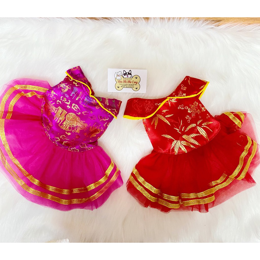 [ RẺ VÔ ĐỊCH ]  Quần áo Tết cho chó mèo, QUẦN ÁO XUÂN , ÁO DÀI, CHO CHÓ MÈO ( 0,5g - 10kg )