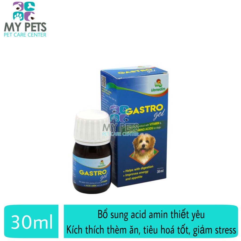 VMD GASTRO GEL Bổ sung acid  thiết yếu, kích thích thèm ăn, tiêu hóa tốt, giảm stress cho chó - Chai 30ml