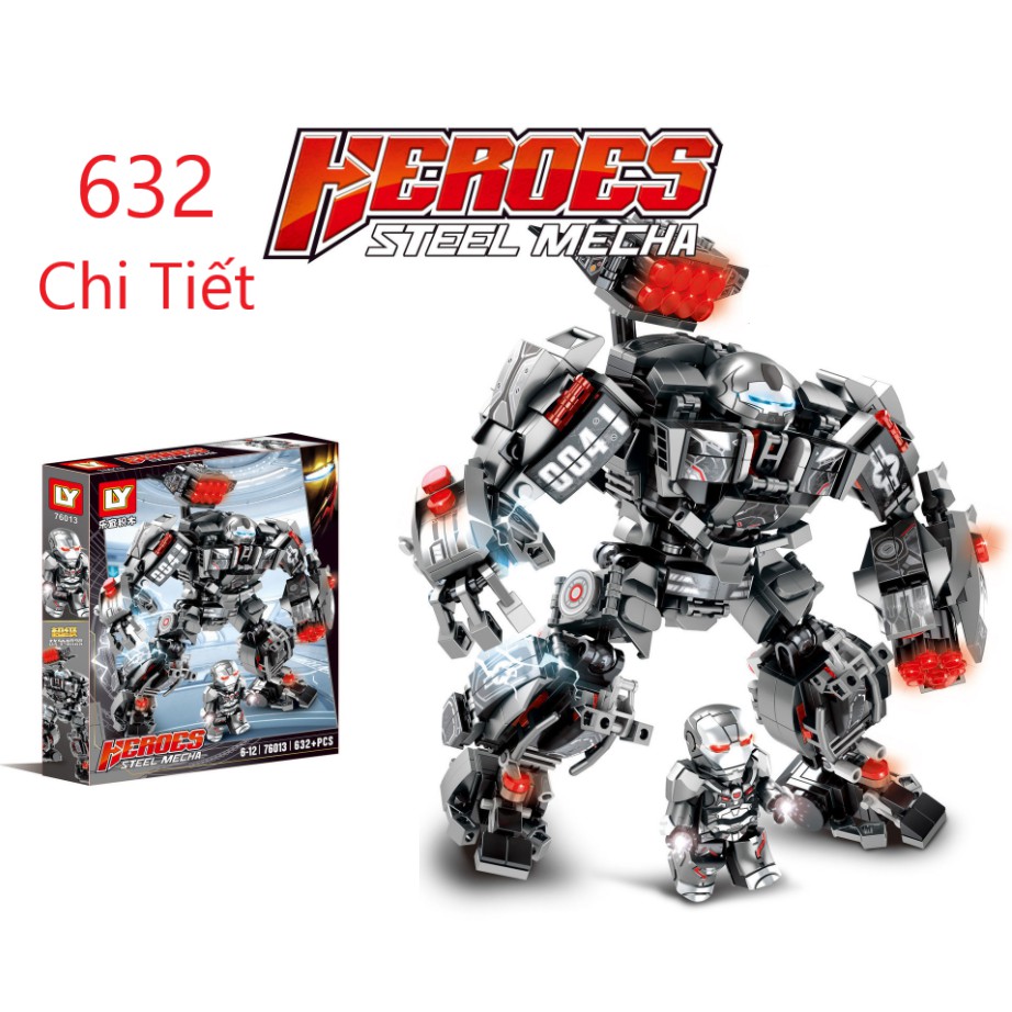 [632 CT - Hộp Giấy] Bộ Đồ Chơi Lắp Ráp Xếp Hình Mô Hình Lego Người Sắt, Lego Iron Man Hulkbuster, Marvel – SIÊU TO