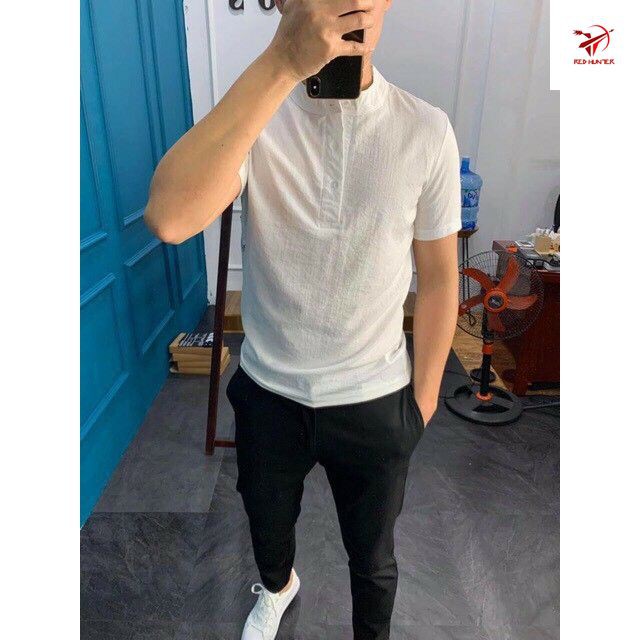 Áo sơ mi nam cổ tàu chất đũi, áo đũi nam cao cấp Redhunter | BigBuy360 - bigbuy360.vn