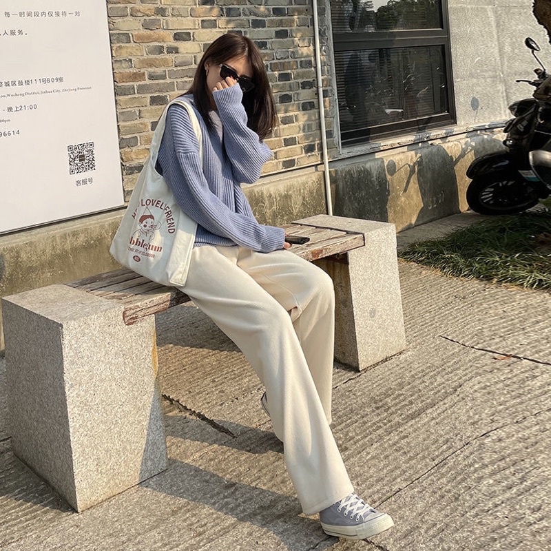 Quần Tăm nhung Lót Lông ấm áp mùa đông  ,ulzzang  thời trang cạp lưng chun 2 Màu kèm bảng size Chi tiết