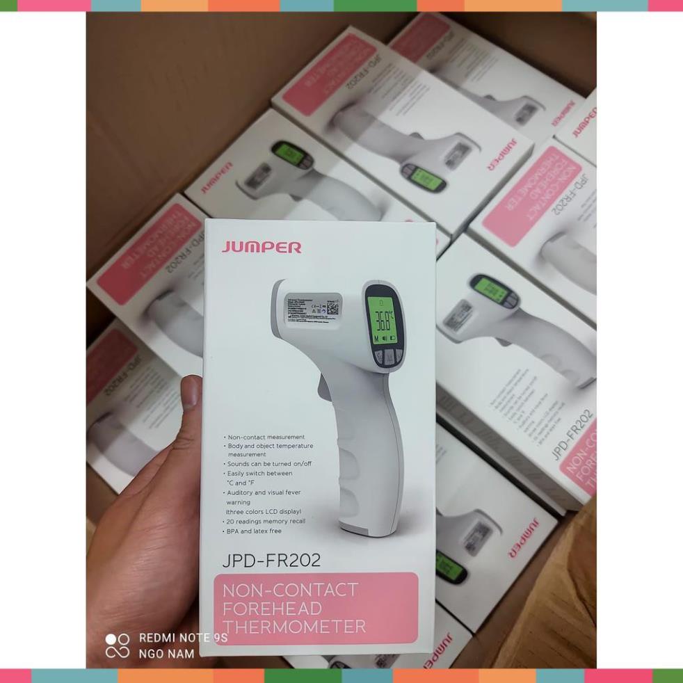 Nhiệt kế hồng ngoại không tiếp xúc Jumper FR202, Nhiệt kế điện tử microlife, máy đo nhiệt độ thân nhiệt