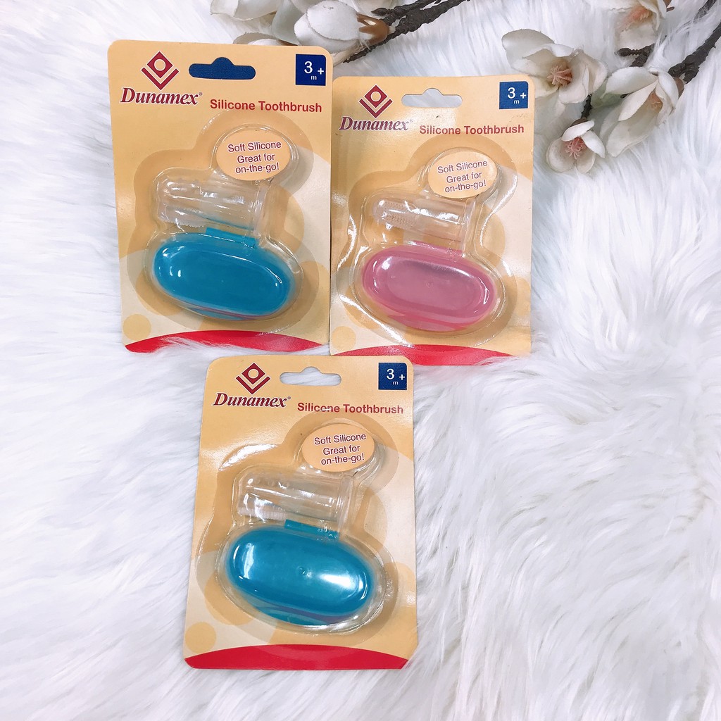 Bàn chải xỏ ngón Silicon có hộp đựng Dunamex SALE SỐC
