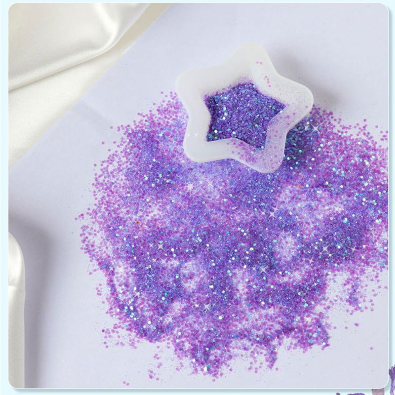 Set 4 hộp bột màu nhựa Epoxy Resin lấp lánh để làm móng tay nghệ thuật trang trí bằng tia UV