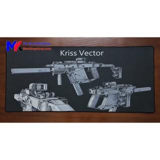 [Ảnh thật] Tấm lót chuột cỡ 90*40 cm dày 4mm, hình súng Kriss Vector Pubg