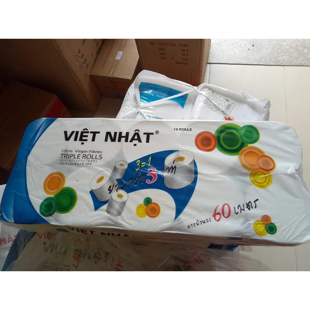 Giấy vệ sinh việt nhật 10 cuộn 3 lớp